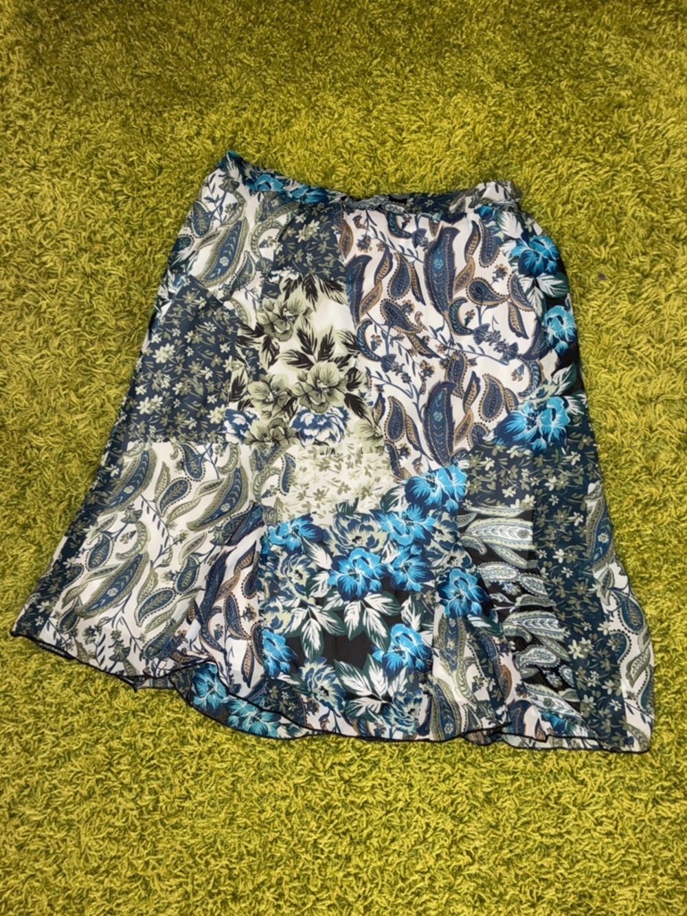 Blue Floral Midi Skirt